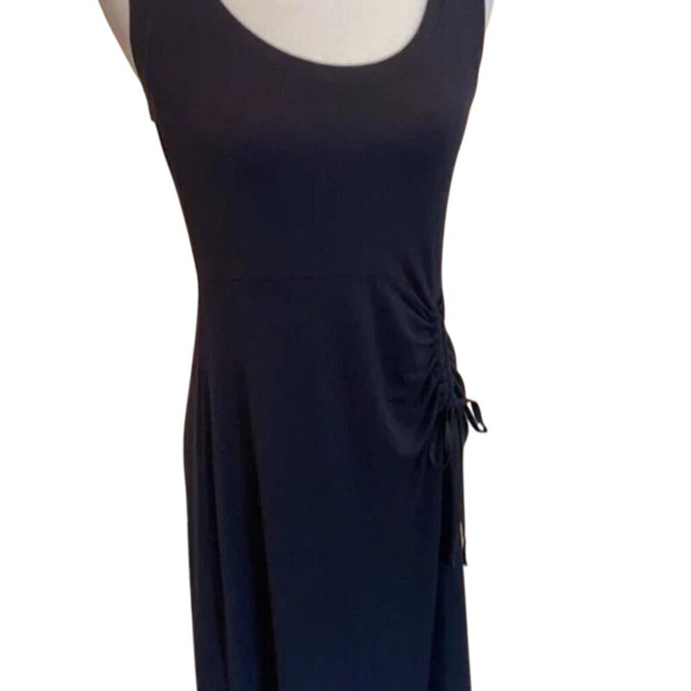 CAbi 5817 Easy Dress Black Sleeveless Ruched Side Midi Dress Size Small - Picture 3 of 4